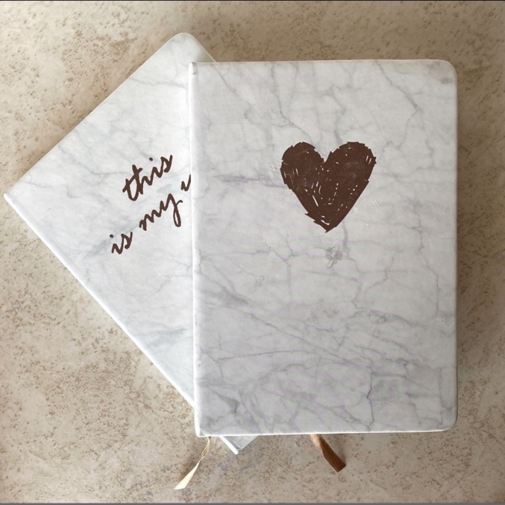 White Marbled Rose Gold Journals
